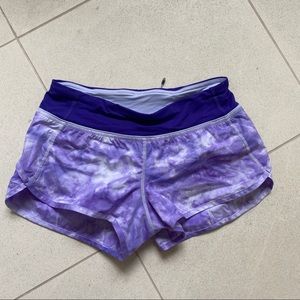 Lululemon purple tie dye shorts